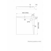 Solido brodzik kwadratowy 90 cm