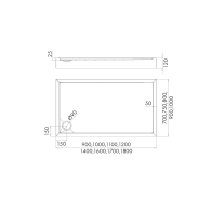 Cameron brodzik prostokątny 100x120 cm