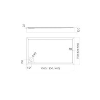 Cameron brodzik prostokątny 90x120 cm