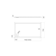 Estima brodzik kompozytowy prostokątny 70x100 cm