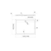 Estra brodzik kompozytowy prostokątny 90x120 cm