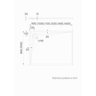 Libra Smooth White brodzik kompozytowy prostokątny 90x140 cm