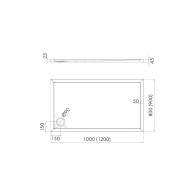 Sharper Black Stone (czarny kamień) brodzik prostokątny 80x120 cm