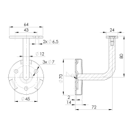 Uchwyt poręczy na ścianę
