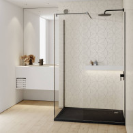 Sharper Black Stone (czarny kamień) brodzik prostokątny 90x120 cm