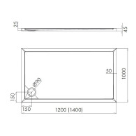 Sharper brodzik prostokątny 100x120 cm
