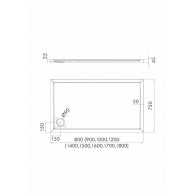 Sharper brodzik prostokątny 80x100 cm