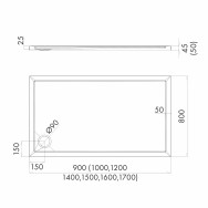 Mestrii Senta New brodzik cementowy prostokątny 80x120 cm - Domabau.pl