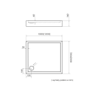 Favory Plus brodzik prostokątny 90x100 cm