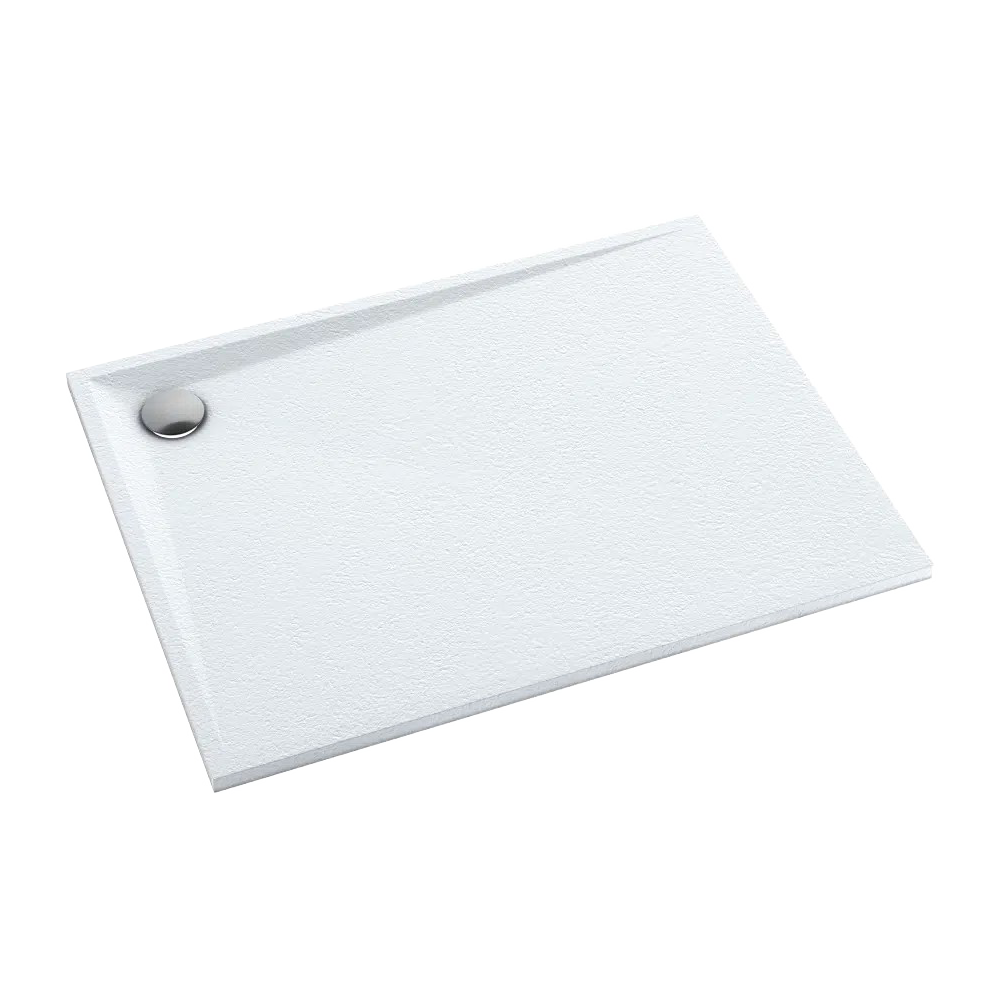 Libra White Stone brodzik kompozytowy prostokątny 80x100 cm