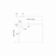Libra White Stone brodzik kompozytowy prostokątny 80x100 cm