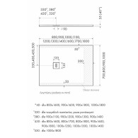 Protos White Stone brodzik prostokątny (biały kamień) 80x160 cm