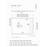 Protos White Stone brodzik prostokątny (biały kamień) 90x130 cm