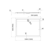Ajax G&amp;W brodzik prostokątny 80x100 cm