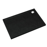Caspar New Black Stone brodzik czarny prostokatny 90x120 cm - Domabau.pl