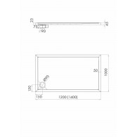 Caspar New brodzik prostokątny 100x140 cm