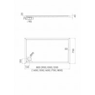 Caspar New brodzik prostokątny 75x80 cm 3.2374