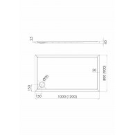 Caspar New Cement Stone brodzik cementowy kamień prostokątny 80x120 cm