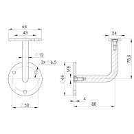 Uchwyt poręczy na ścianę