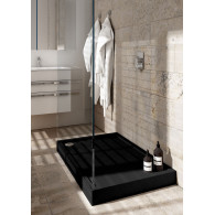 Competia New Black Stone brodzik prostokątny 90x100 cm