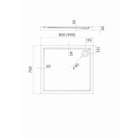Corrina brodzik kompozytowy prostokątny 70x90 cm