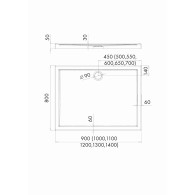 Corrina brodzik kompozytowy prostokątny 80x90 cm
