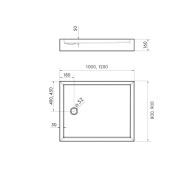 Eko 2.0 brodzik prostokątny 90x100 cm