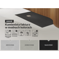 Kalait Black Stone brodzik prostokatny czarny 80x100 cm