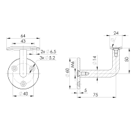 Uchwyt poręczy na ścianę
