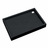 Medium Black Stone brodzik prostokątny czarny kamień 80x100 cm