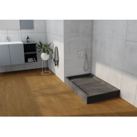 Medium Black Stone brodzik prostokątny czarny kamień 80x100 cm