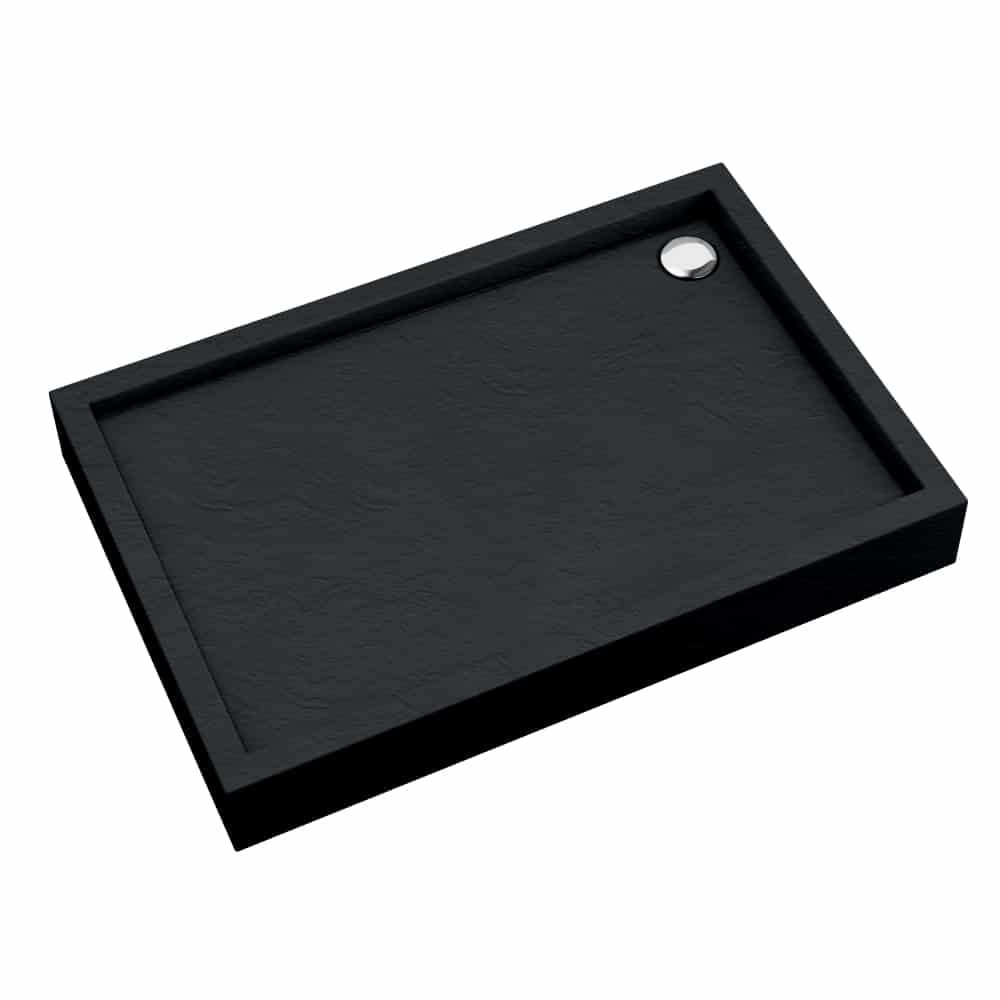 Medium Black Stone brodzik prostokątny czarny kamień 90x120 cm
