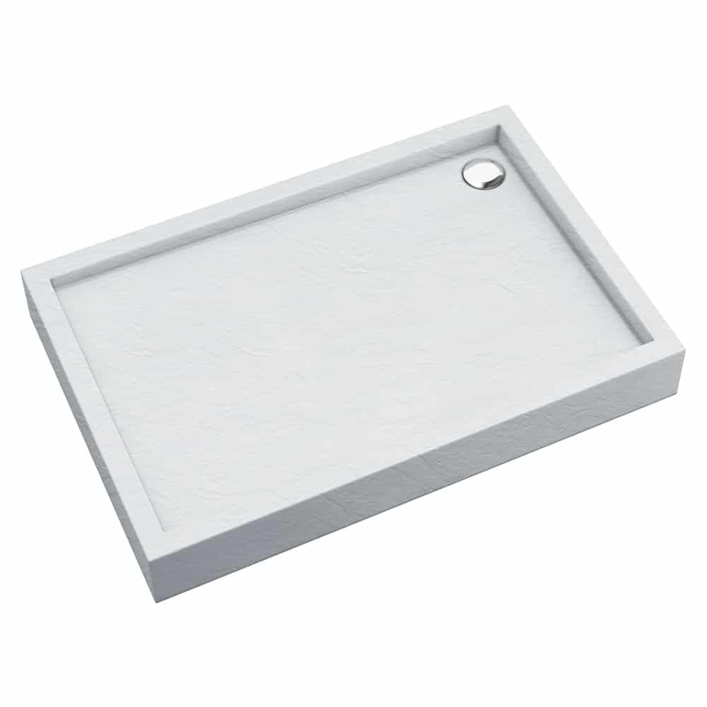 Medium White Stone brodzik prostokątny biały kamień 80x100 cm