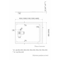 Magnific White Stone Brodzik biały kamień prostokątny 80x100 cm
