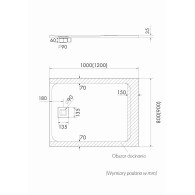 Majestic White Stone (biały kamień) brodzik 90x120 cm