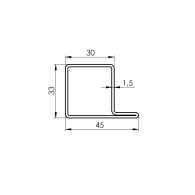 Profil stalowy zamknięty L 30x30x45 mm gr. 1,5 mm długość 6000 mm do drzwi i bram - Domabau.pl