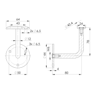 Uchwyt poręczy na ścianę