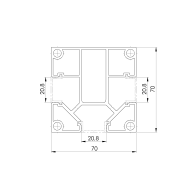 Słupek aluminiowy ogrodzeniowy 70x70 mm, 2 m, malowany proszkowo, antracyt RAL 7016, do wypełnień 20 mm - Domabau.pl
