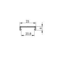 Listwa fasadowa aluminiowa 25x6 mm, naturalne wykończenie, długość 6 m - Domabau.pl