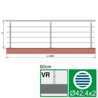Balustrada ze stali nierdzewnej, AISI304, 3000x900mm