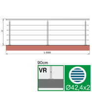 Balustrada ze stali nierdzewnej, AISI304, 3000x900mm