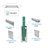 Zestaw - Kotwienie do szkła, szare uszczelki