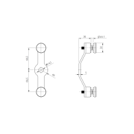 Przeszklenie stałe - pająk 02 AISI304, 2xD30mm/180°/