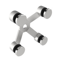 Przeszklenie stałe - pająk 04 AISI304, 4xD30mm/90°