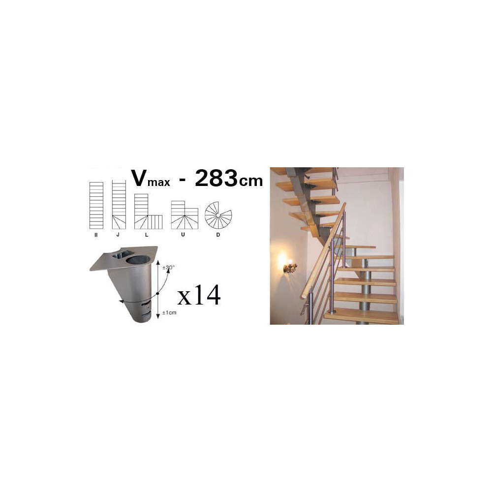 Schody SEGMENT NS240 V2830-2570mm, zestaw 14x segment