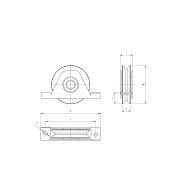 Koło jezdne kompletne -V, Zn, D100 mm