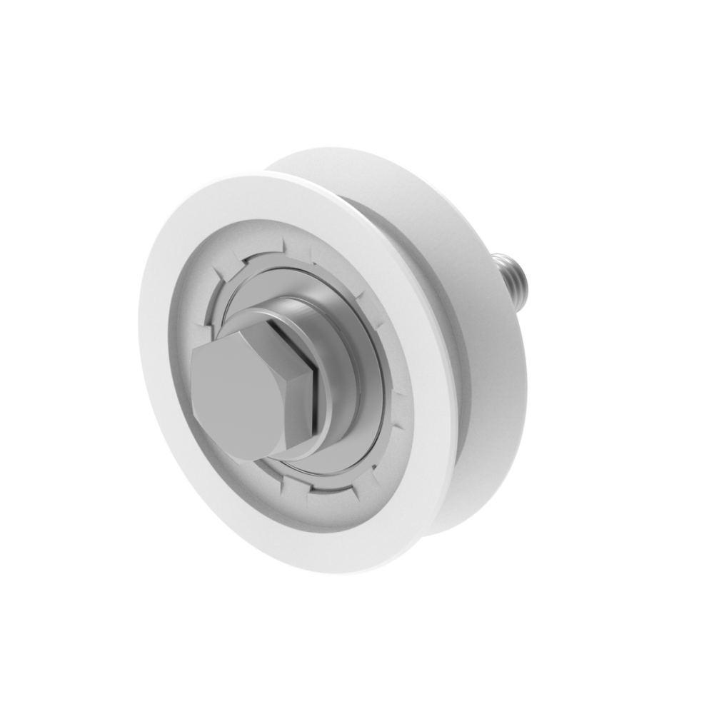 Kółko jezdne nylonowe - V, INOX, D60mm