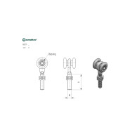 Podwójne kółko wieszakowe Zn, profil 42x54mm