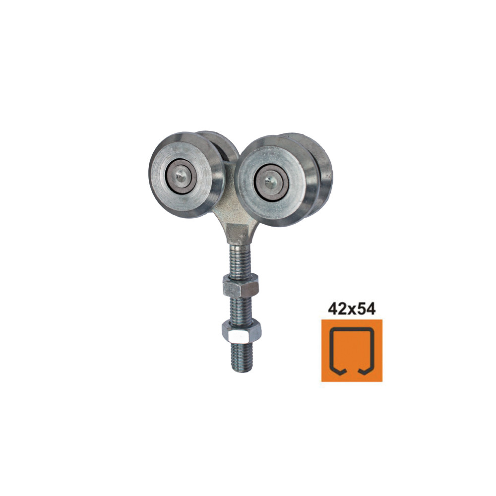Wieszak na cztery koła Zn, profil 42x54mm