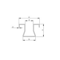 Dolna szyna prowadząca do bram wiszących Zn, t3